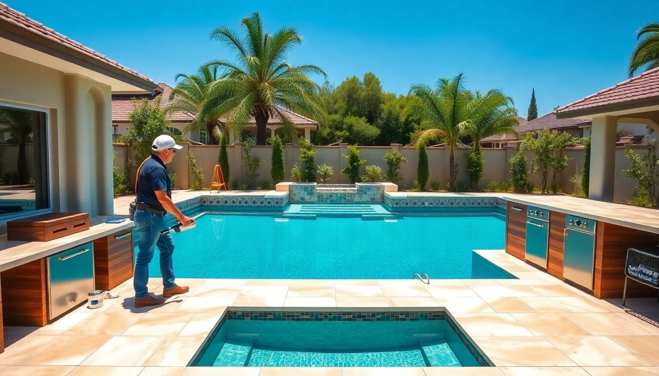 Poolside Outdoor Kitchen Construction