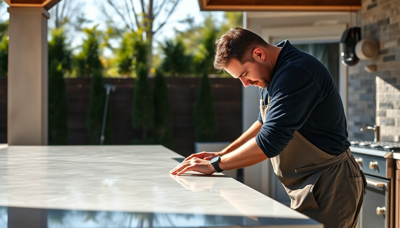Outdoor Kitchen Countertop Installation
